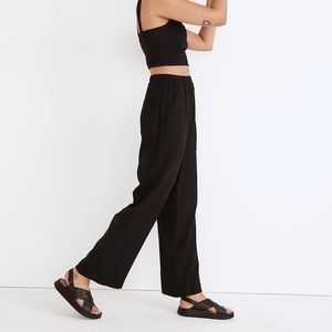 Madewell breezewoven pull-on high-rise straight leg pants size M